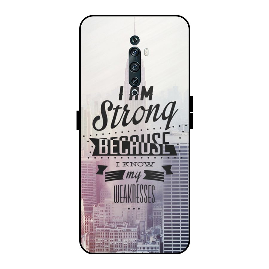 I am Strong Metal Back Case for Oppo Reno2 F