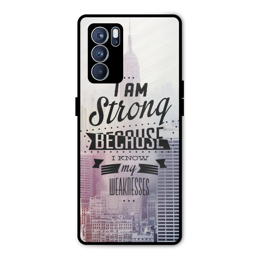 I am Strong Metal Back Case for Oppo Reno6 Pro 5G