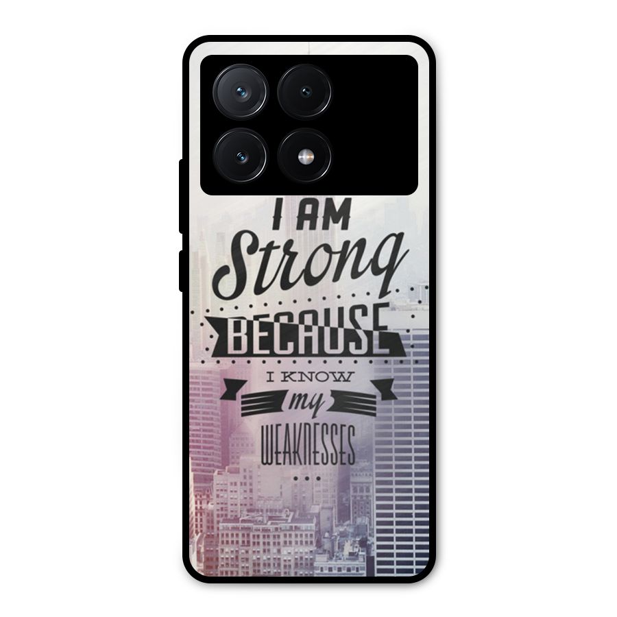 I am Strong Metal Back Case for Poco X6 Pro