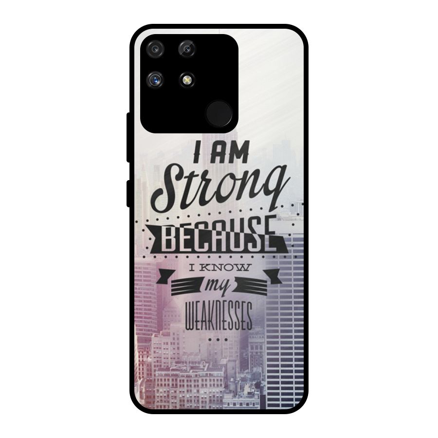 I am Strong Metal Back Case for Realme Narzo 50A