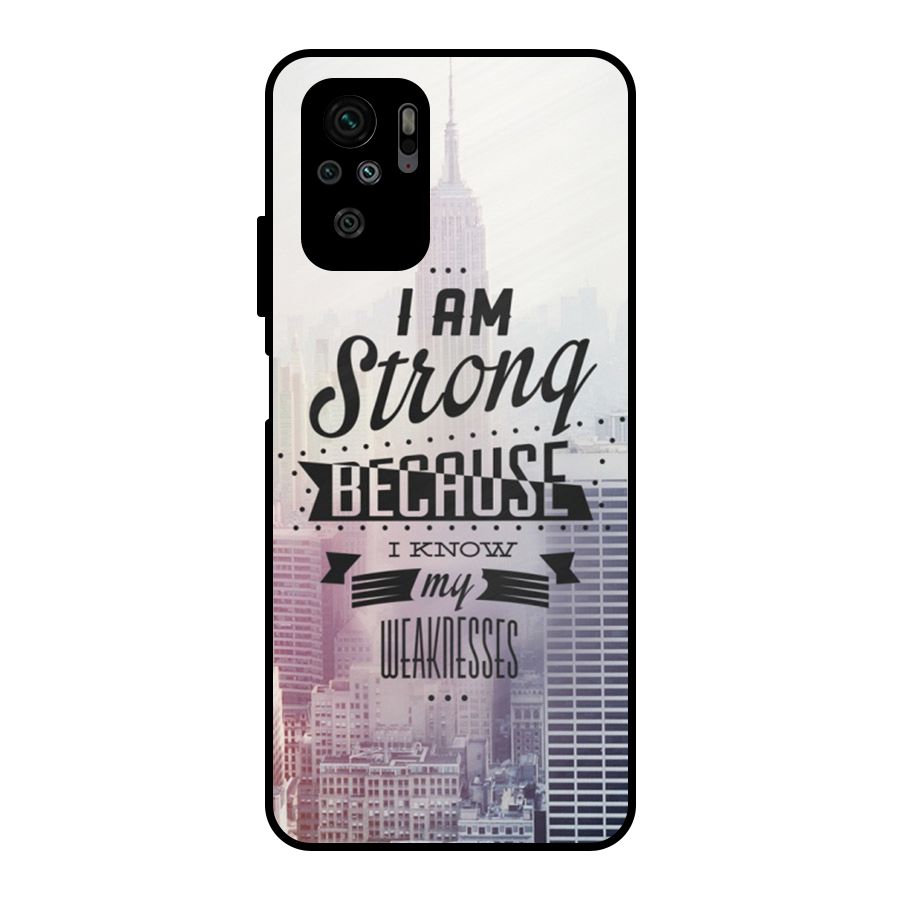 I am Strong Metal Back Case for Redmi Note 10S