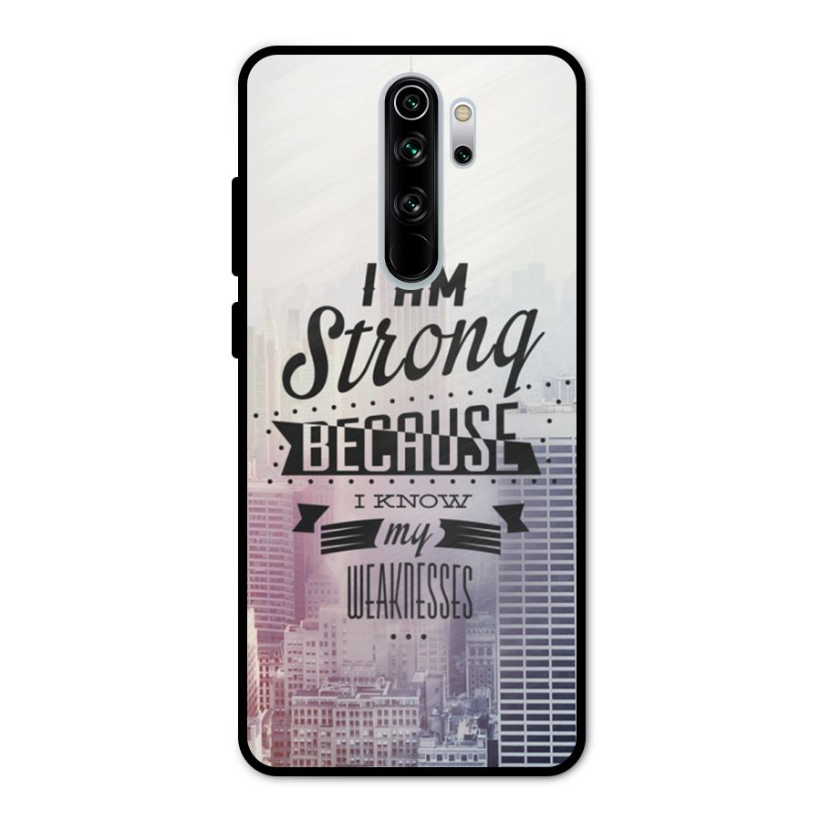 I am Strong Metal Back Case for Redmi Note 8 Pro
