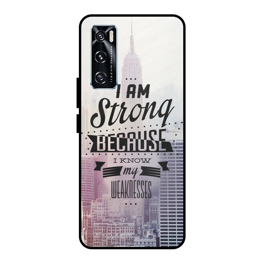 I am Strong Metal Back Case for Vivo V20 SE