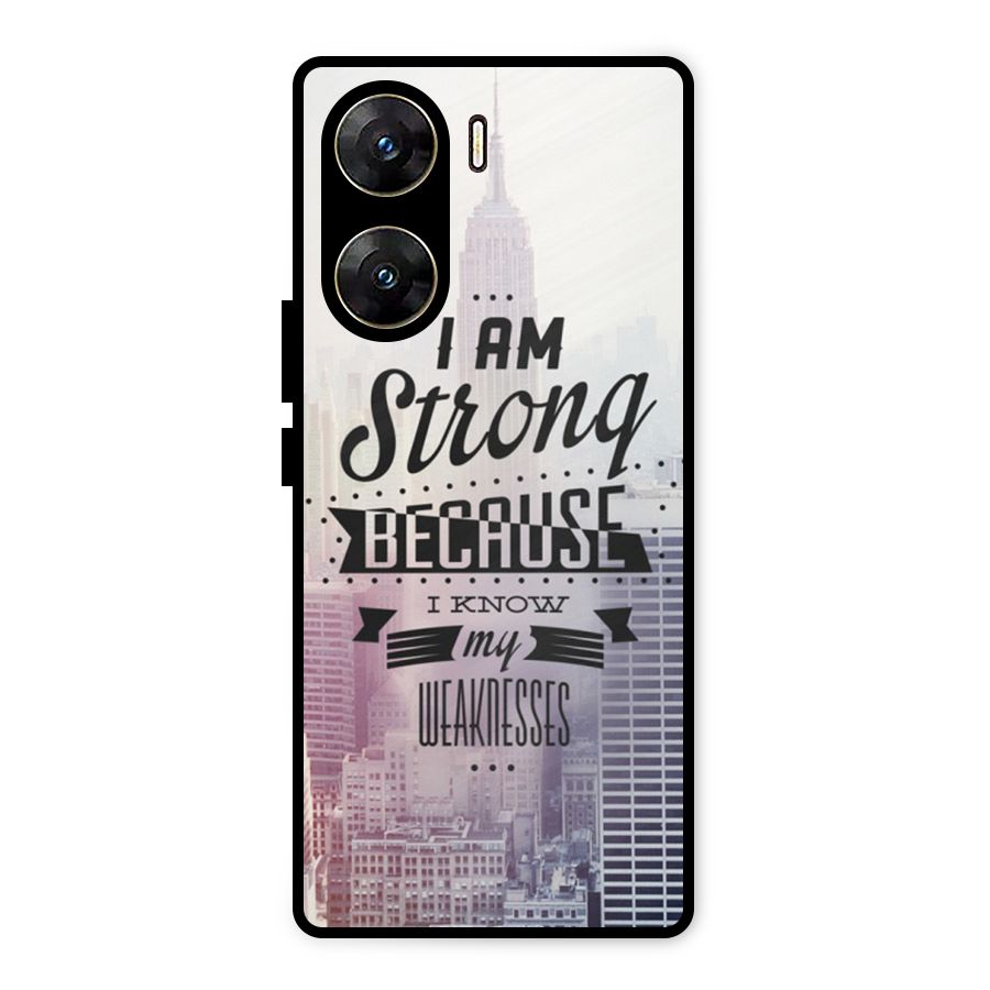 I am Strong Metal Back Case for Vivo V29e