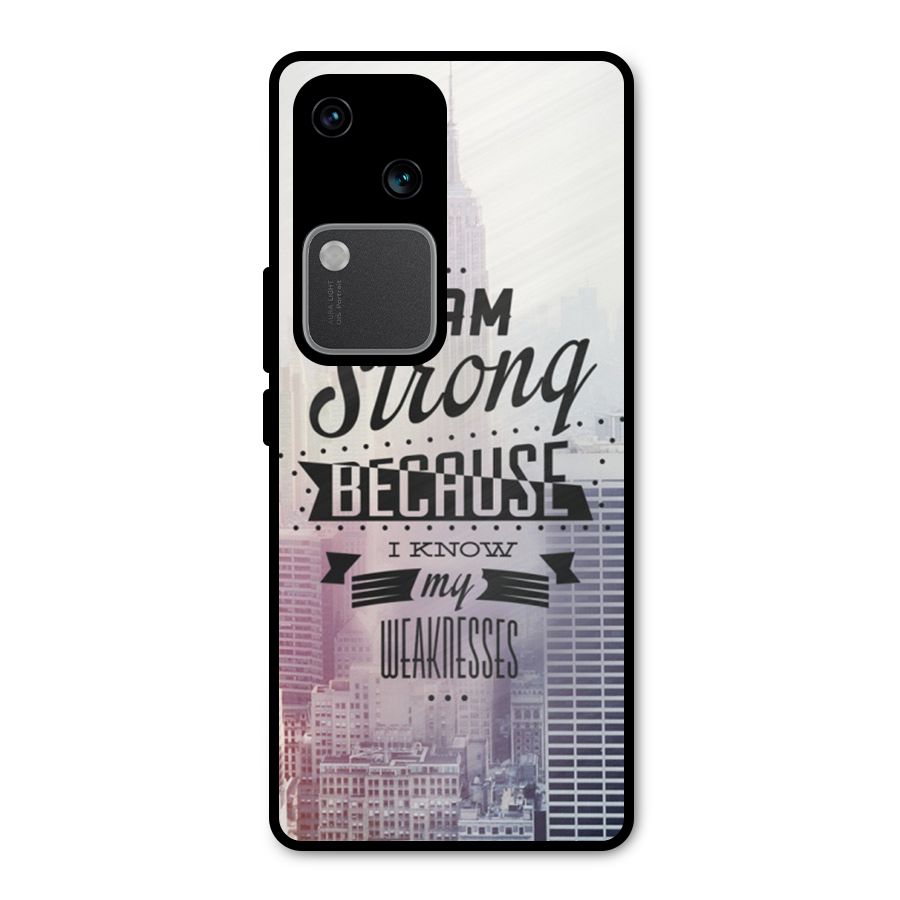 I am Strong Metal Back Case for Vivo V30
