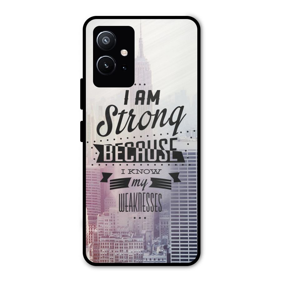 I am Strong Metal Back Case for Vivo Y75 5G