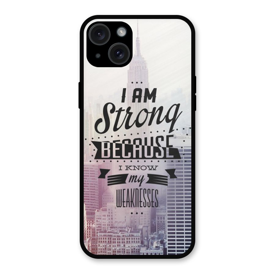 I am Strong Metal Back Case for iPhone 15 Plus