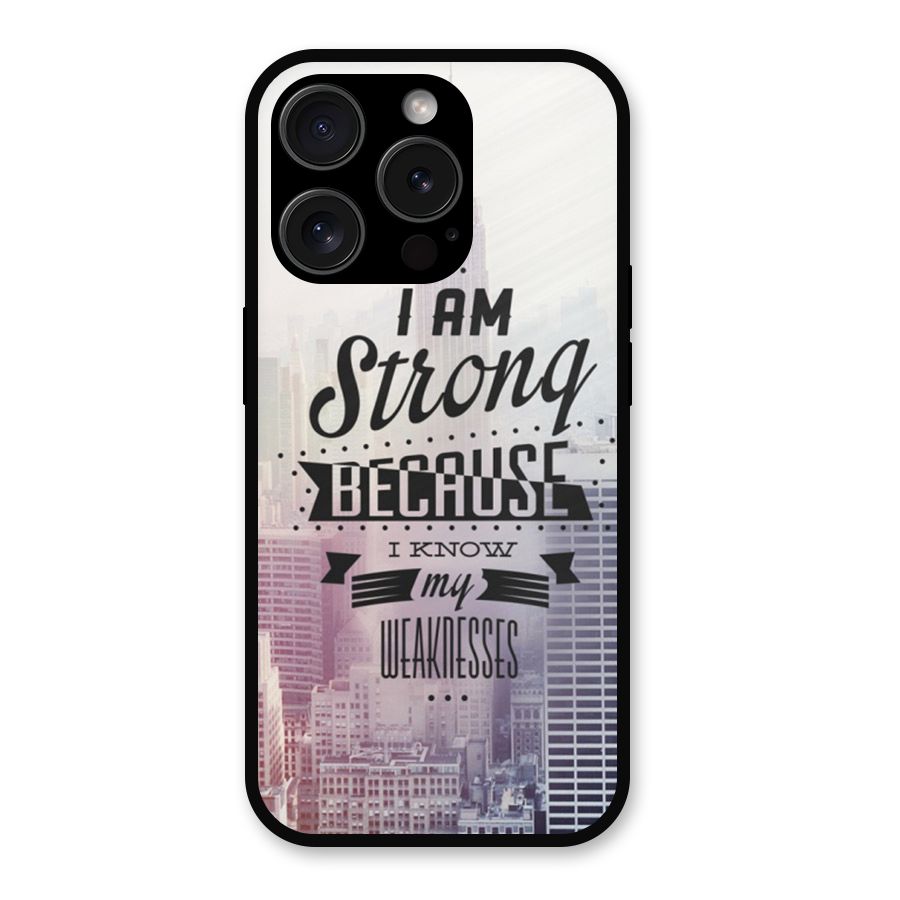 I am Strong Metal Back Case for iPhone 15 Pro