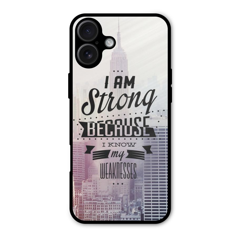 I am Strong Metal Back Case for iPhone 16 Plus