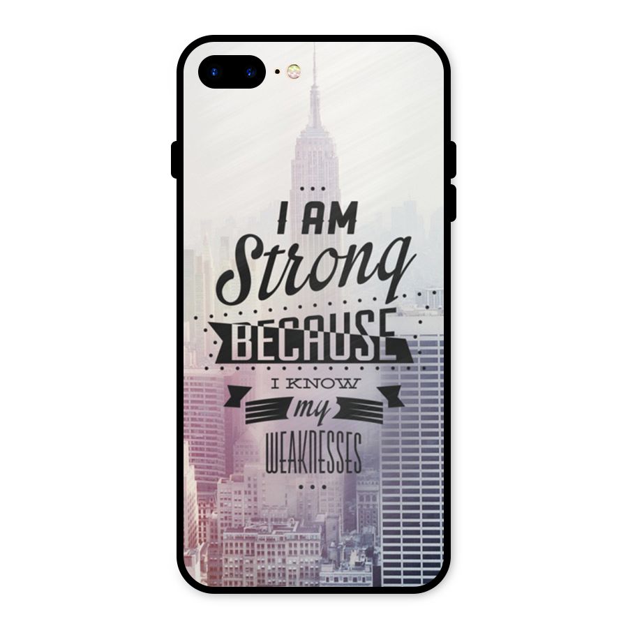 I am Strong Metal Back Case for iPhone 8 Plus