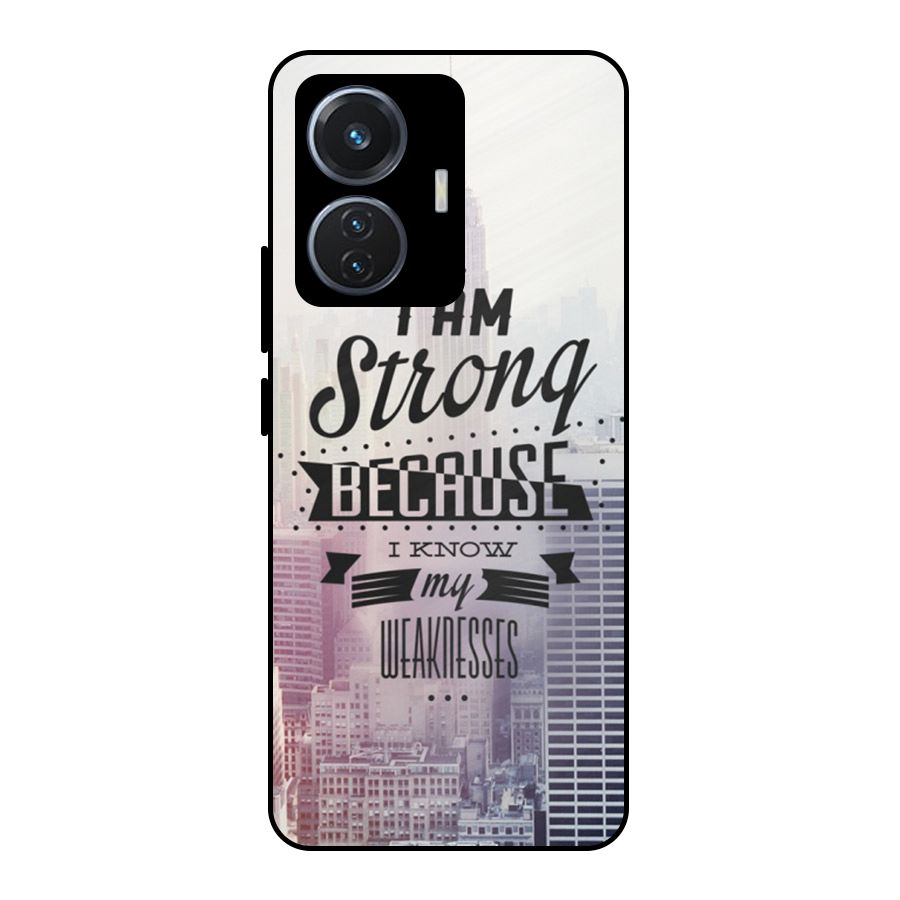 I am Strong Metal Back Case for iQOO Z6 44W