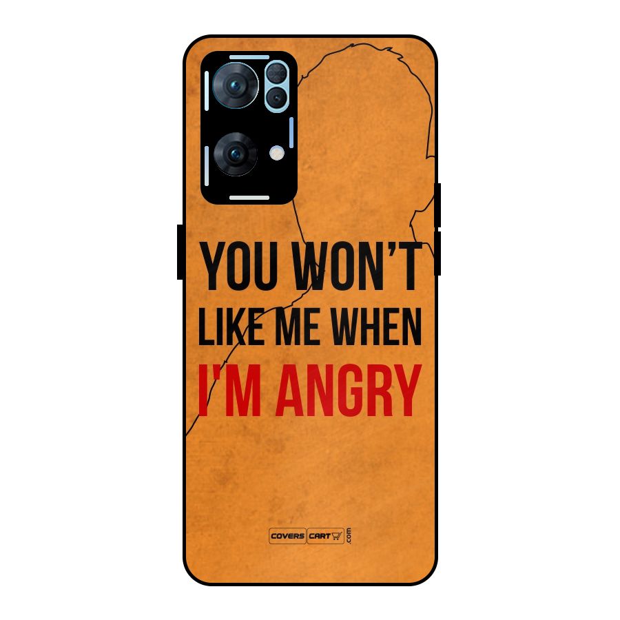 I m Angry Metal Back Case for Oppo Reno7 Pro 5G