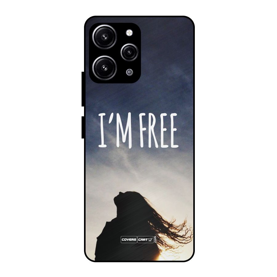 I m Free Glass Back Case for Redmi 12 4G