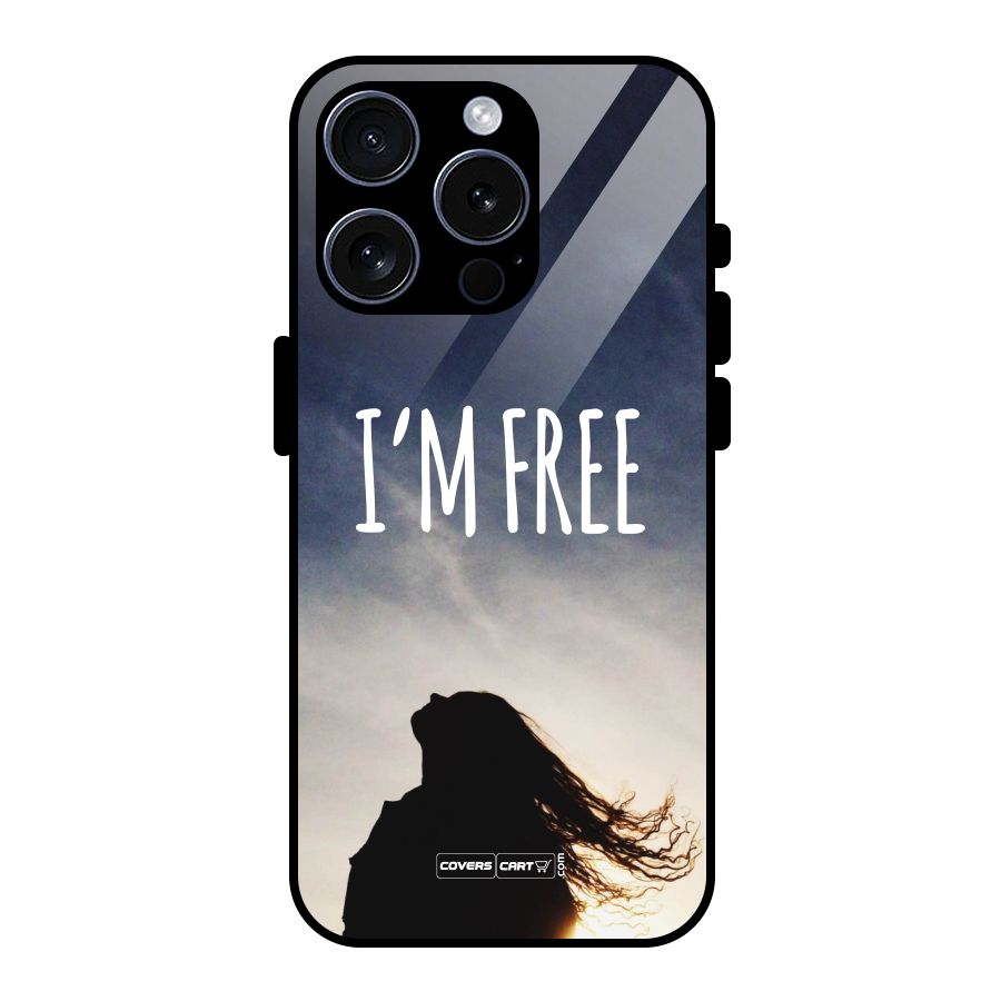 I m Free Glass Back Case for iPhone 15 Pro
