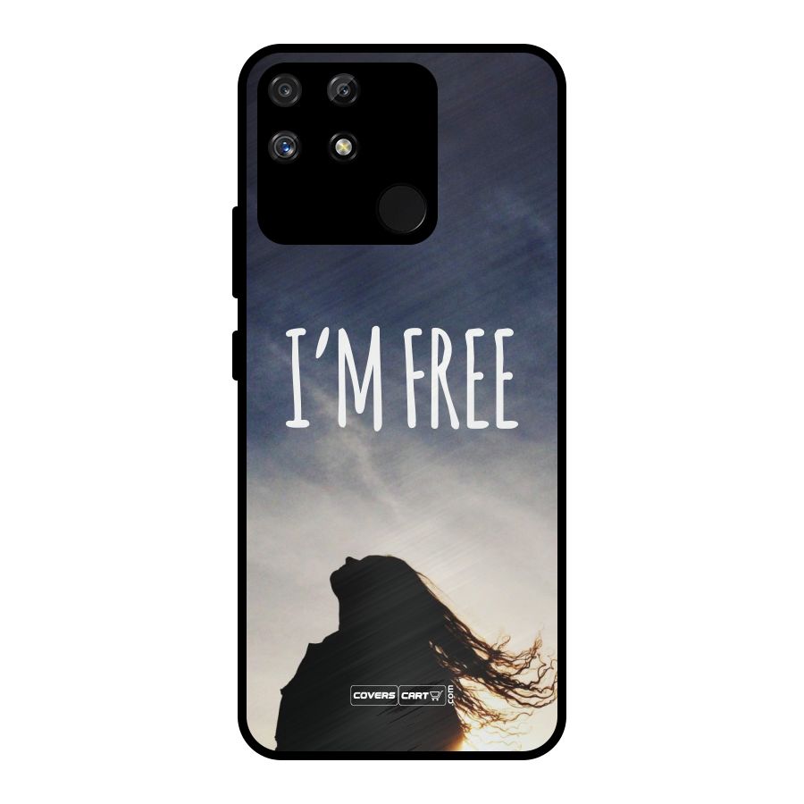 I m Free Metal Back Case for Realme Narzo 50A