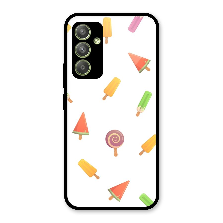 Ice Cream Colors Glass Back Case for Galaxy A54