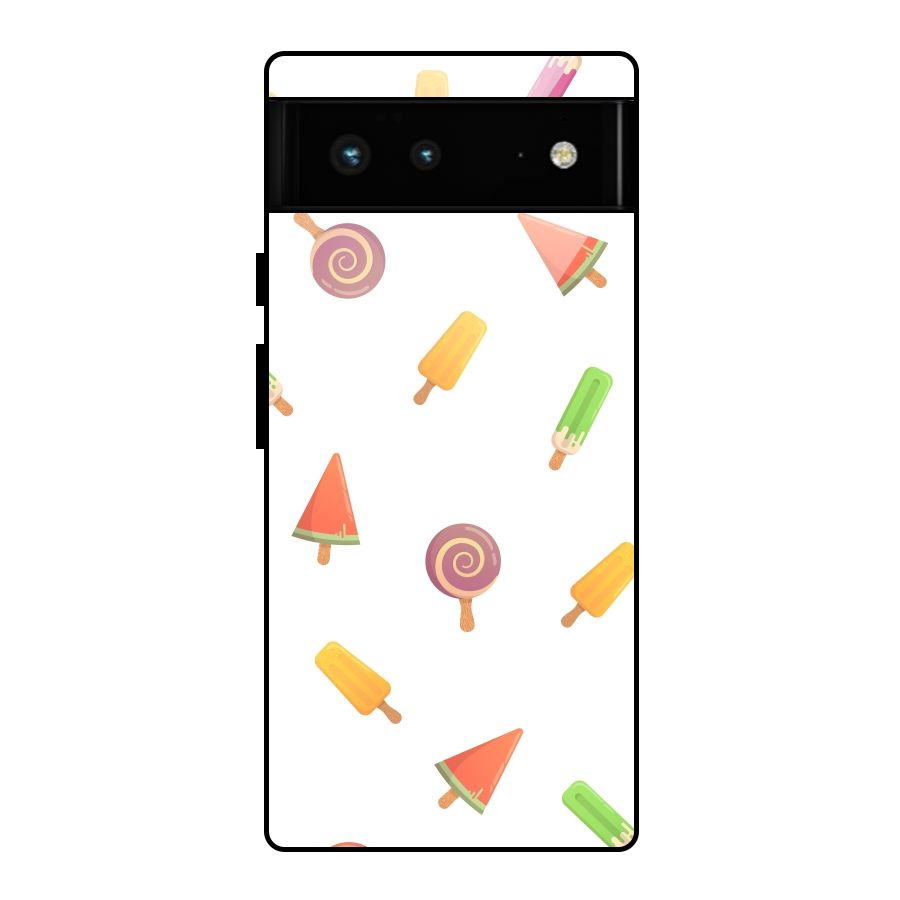 Ice Cream Colors Glass Back Case for Google Pixel 6