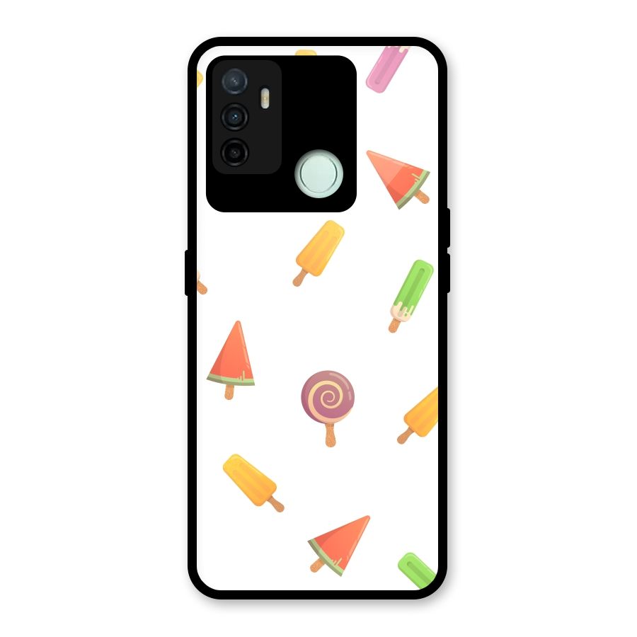 Ice Cream Colors Glass Back Case for Oppo A53