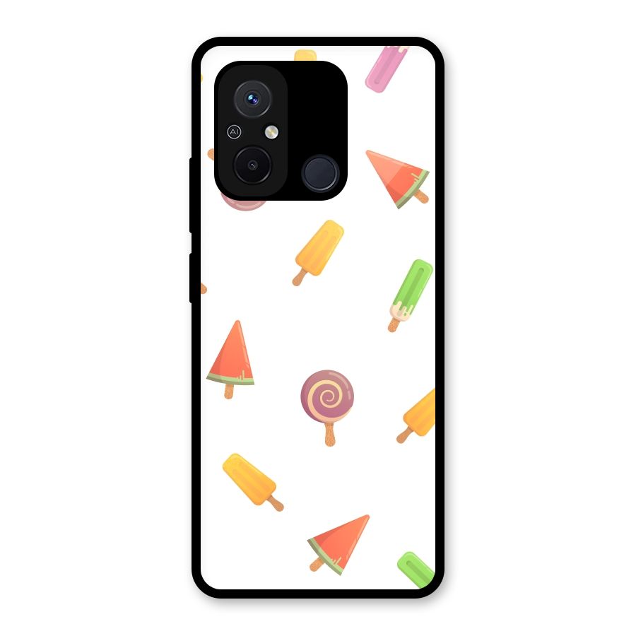 Ice Cream Colors Glass Back Case for Redmi 12C