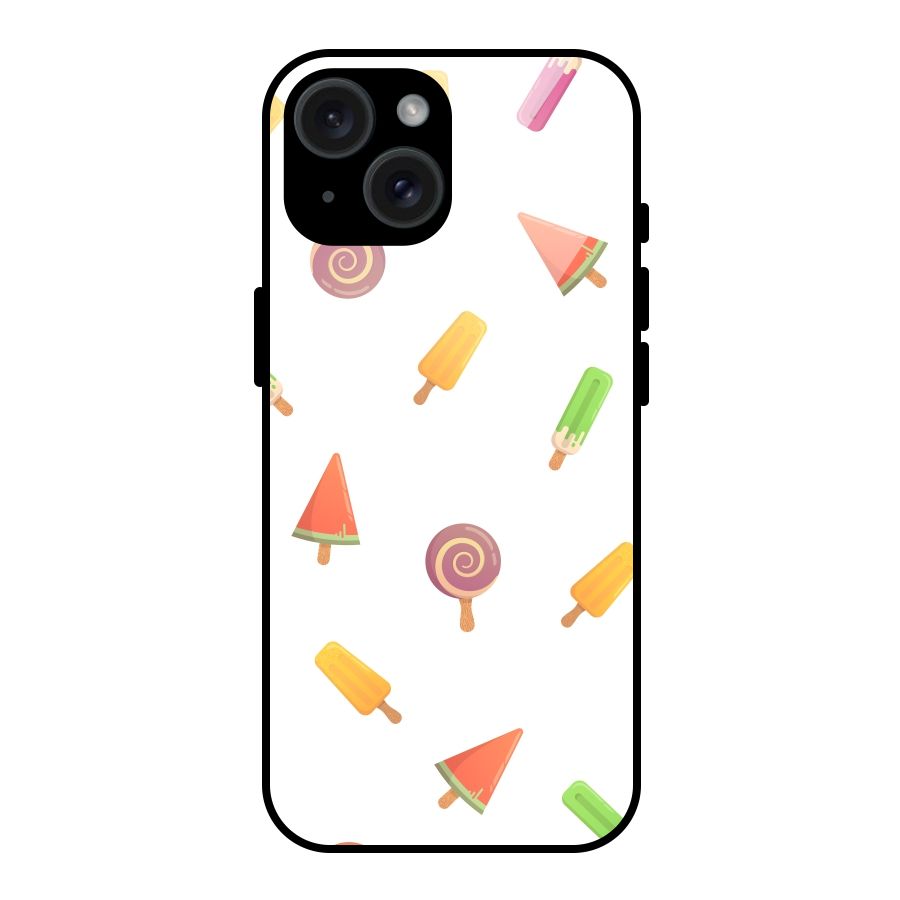 Ice Cream Colors Glass Back Case for iPhone 15
