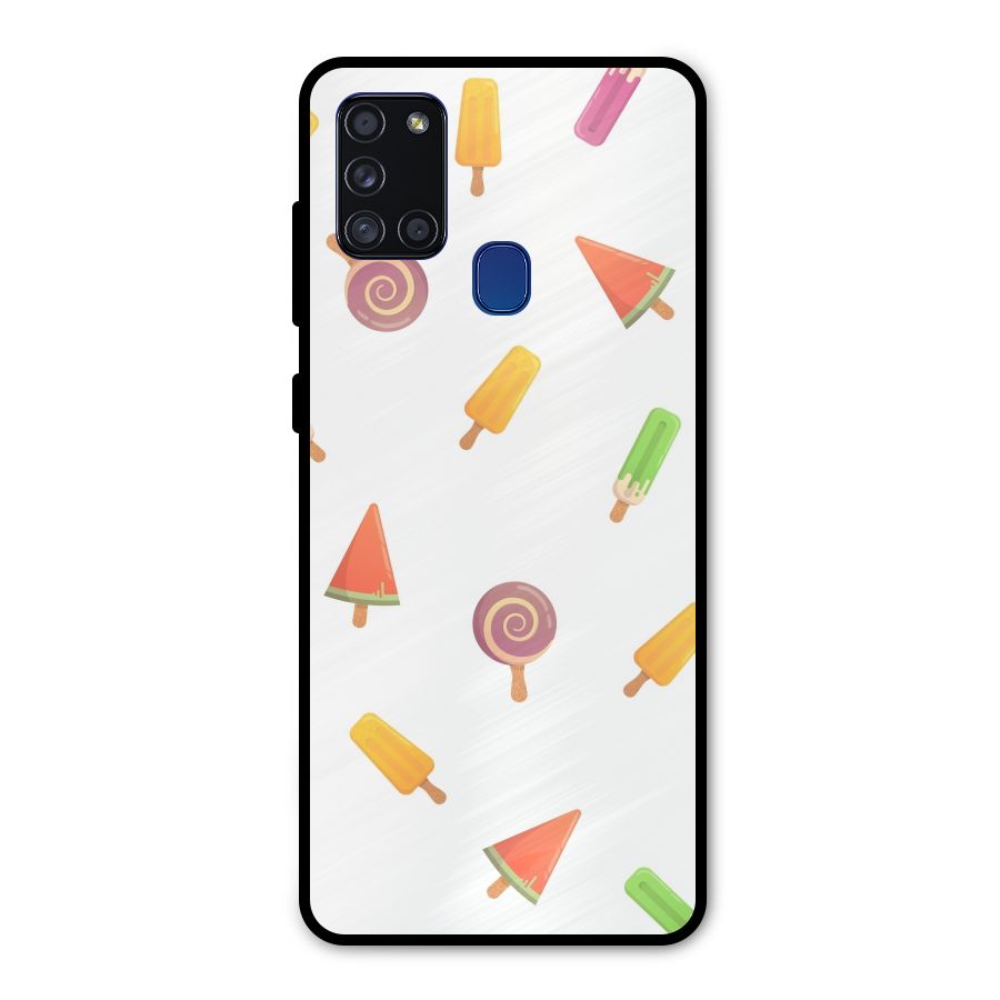 Ice Cream Colors Metal Back Case for Galaxy A21s