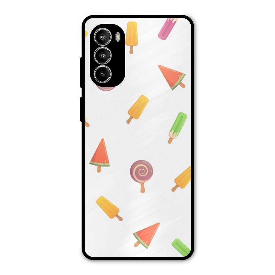 Ice Cream Colors Metal Back Case for Moto G52