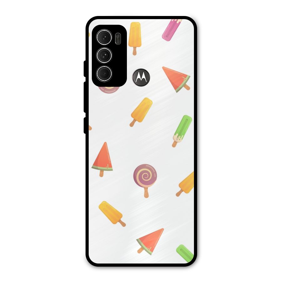 Ice Cream Colors Metal Back Case for Moto G60