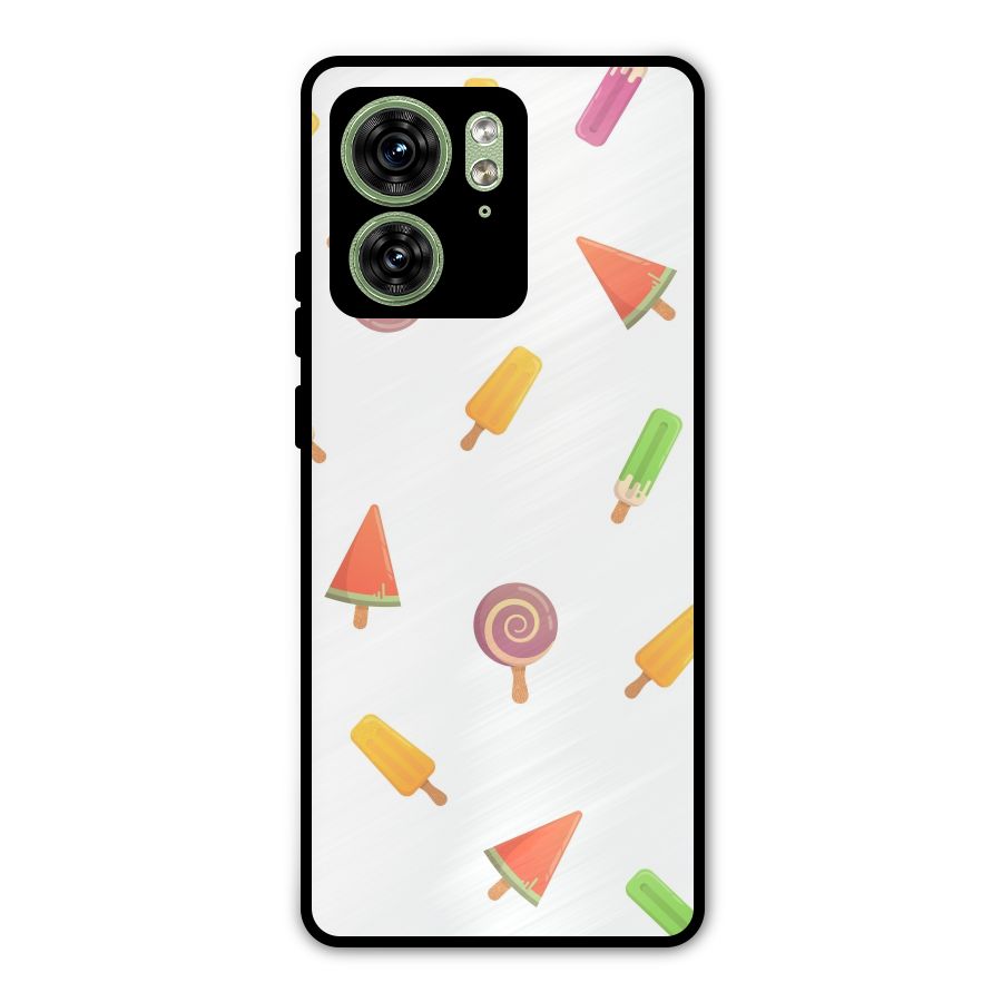 Ice Cream Colors Metal Back Case for Motorola Edge 40 5G