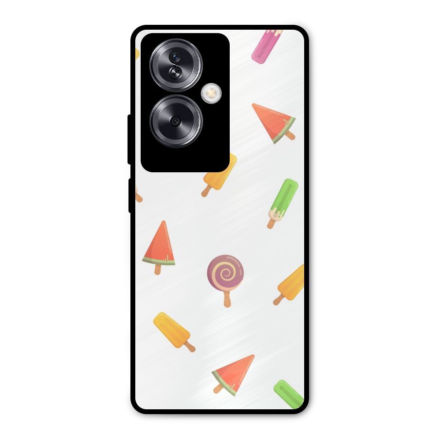Ice Cream Colors Metal Back Case for Oppo A79 5G
