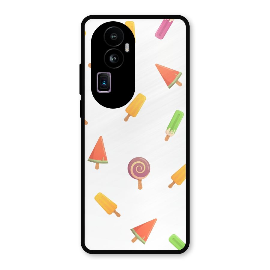 Ice Cream Colors Metal Back Case for Oppo Reno10 Pro Plus