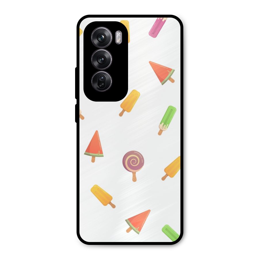 Ice Cream Colors Metal Back Case for Oppo Reno12 Pro