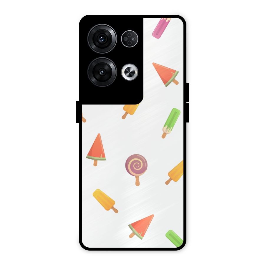 Ice Cream Colors Metal Back Case for Oppo Reno8 Pro 5G