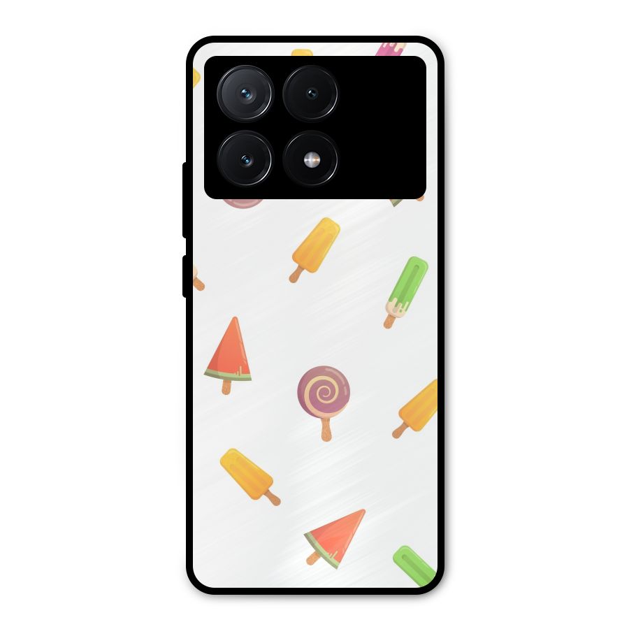 Ice Cream Colors Metal Back Case for Poco X6 Pro