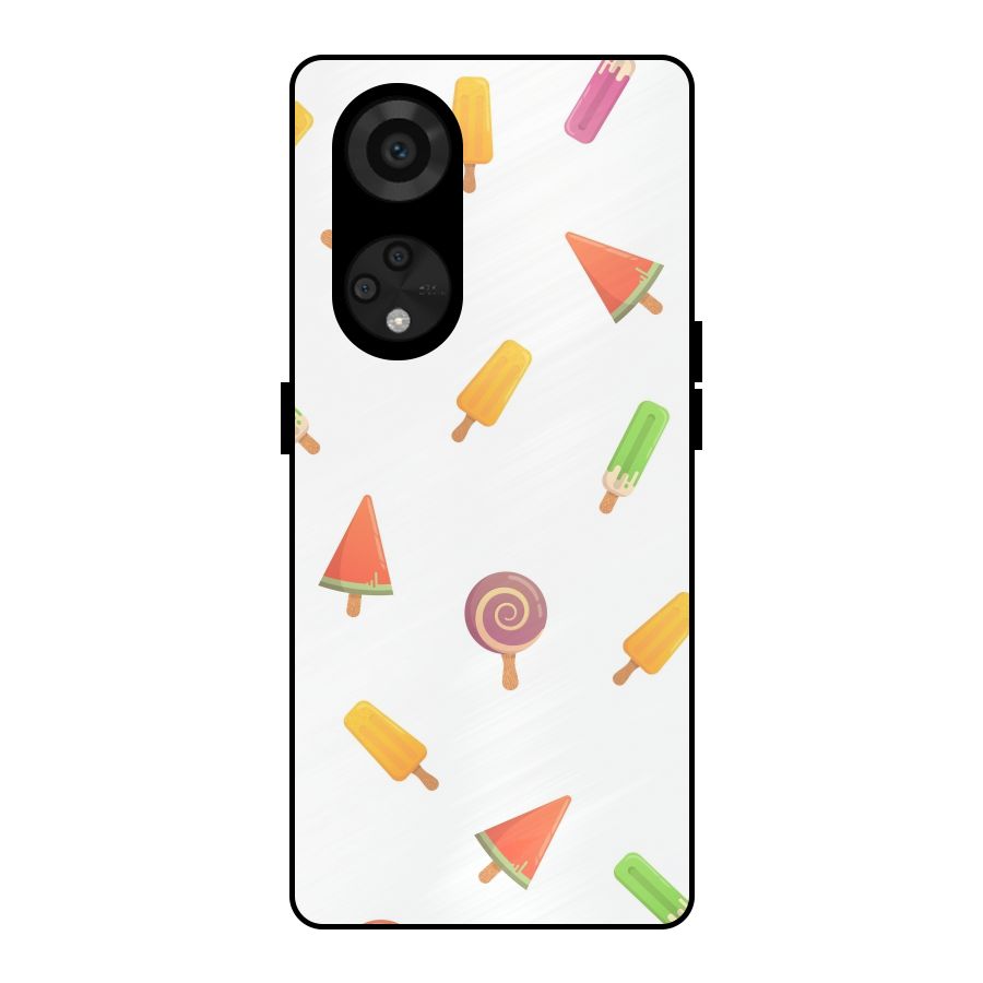Ice Cream Colors Metal Back Case for Reno8 T 5G