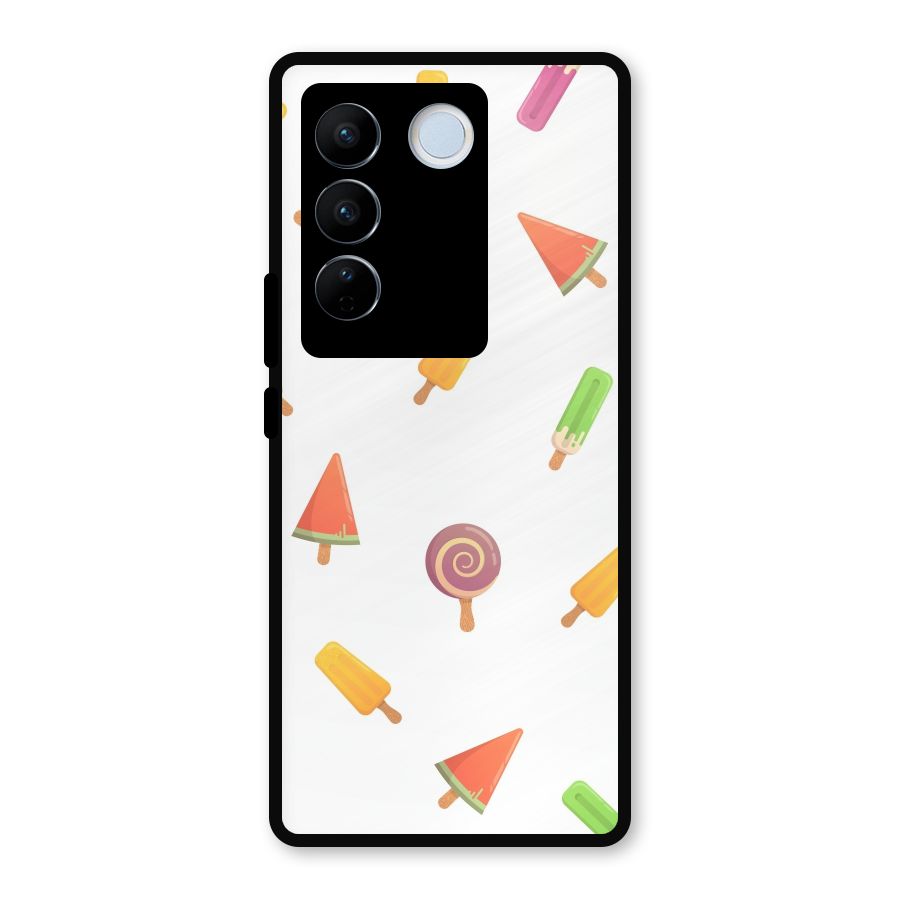Ice Cream Colors Metal Back Case for Vivo V27 Pro