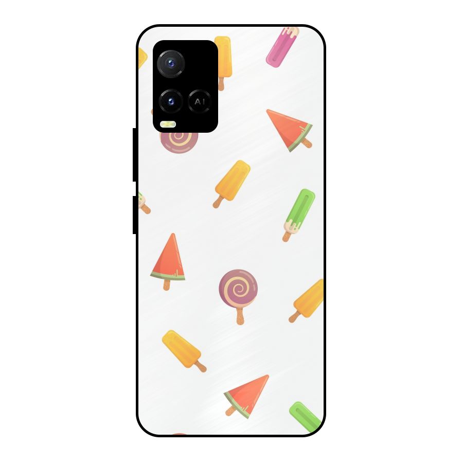Ice Cream Colors Metal Back Case for Vivo Y21A