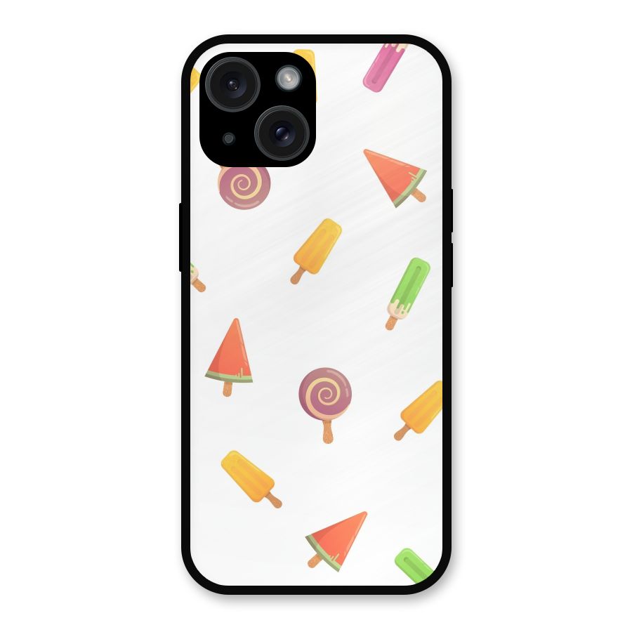 Ice Cream Colors Metal Back Case for iPhone 15