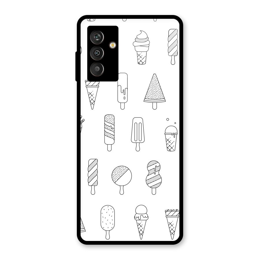 Ice Cream Lines Glass Back Case for Galaxy M13