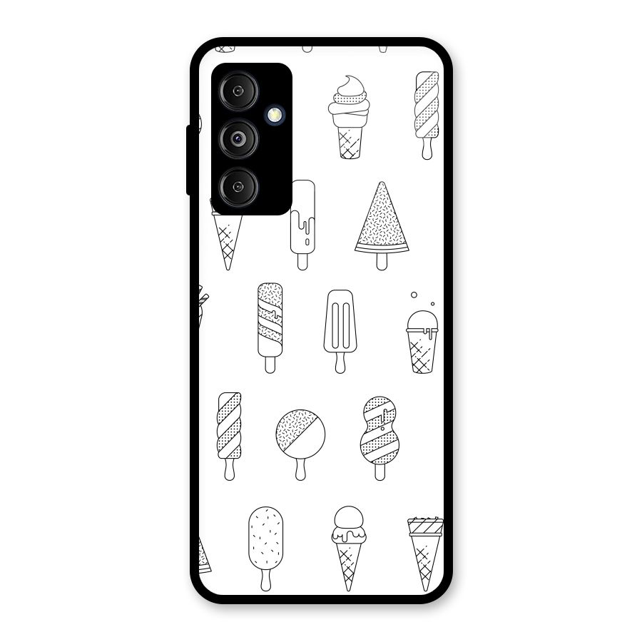 Ice Cream Lines Glass Back Case for Galaxy M14 5G