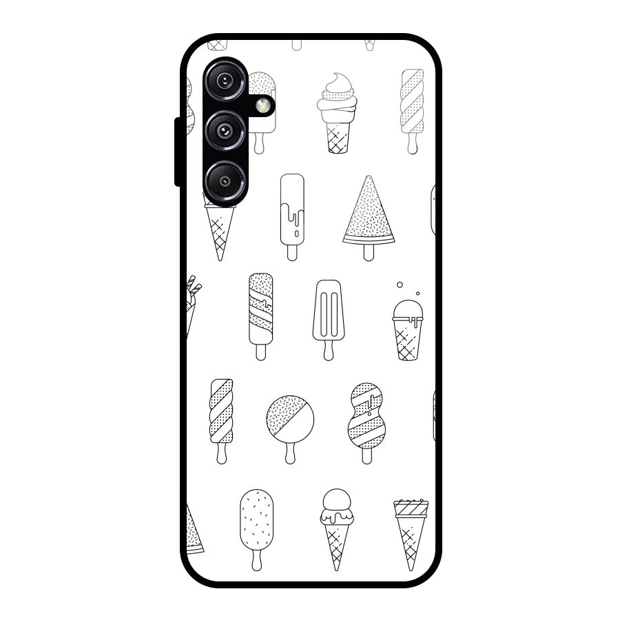 Ice Cream Lines Glass Back Case for Galaxy M34 5G