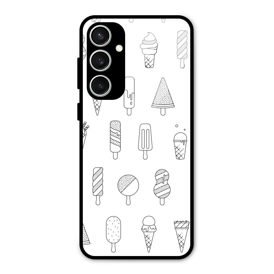 Ice Cream Lines Glass Back Case for Galaxy S23 FE