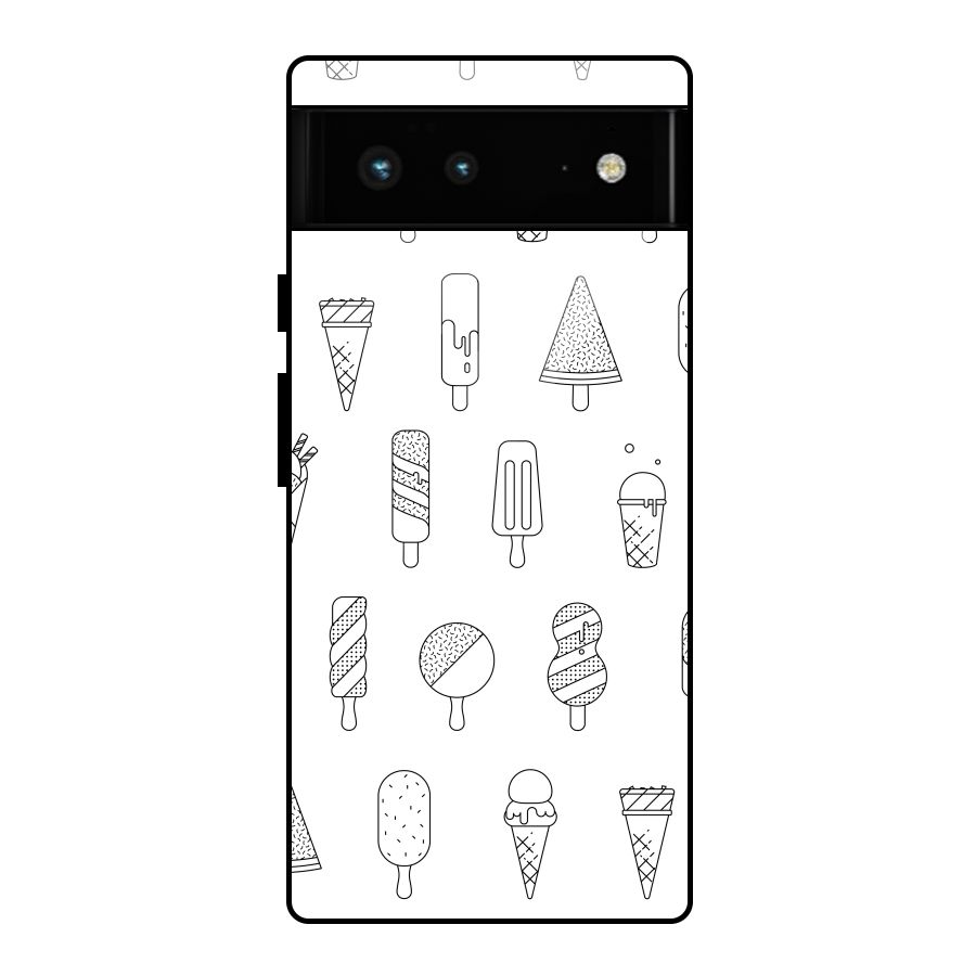 Ice Cream Lines Glass Back Case for Google Pixel 6