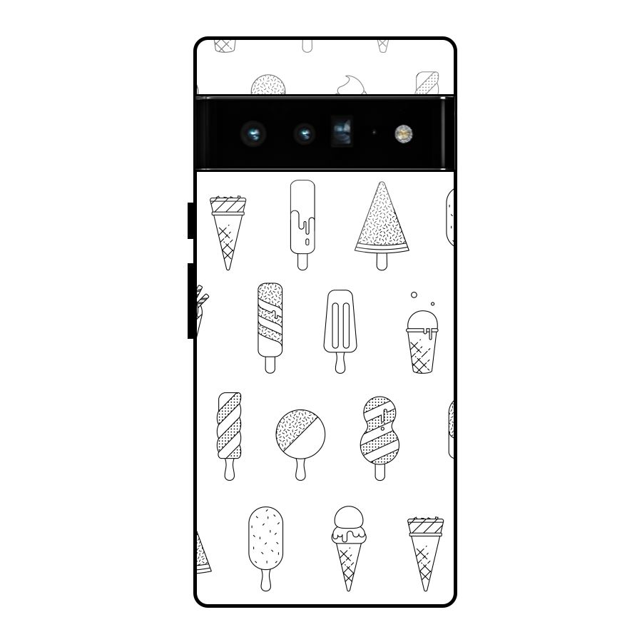 Ice Cream Lines Glass Back Case for Google Pixel 6 Pro