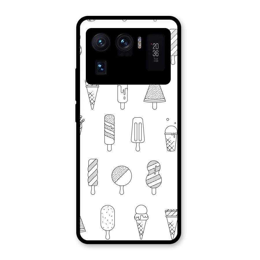 Ice Cream Lines Glass Back Case for Mi 11 Ultra