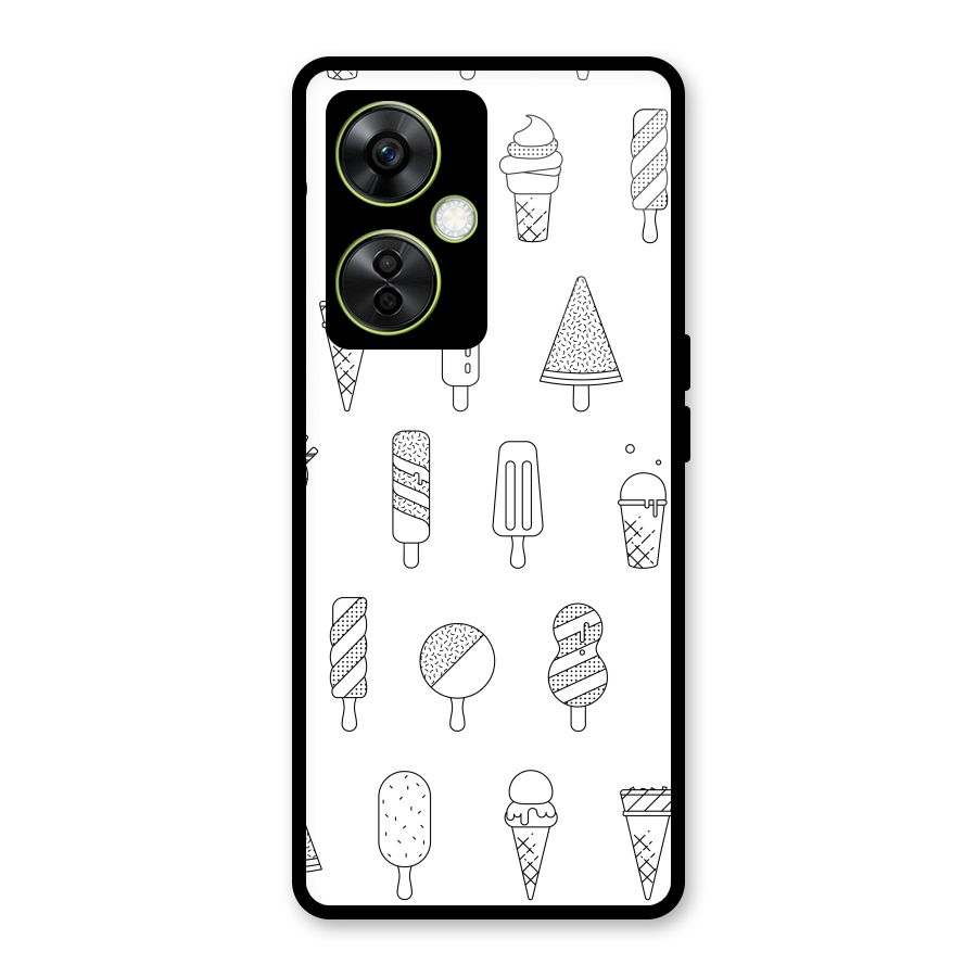 Ice Cream Lines Glass Back Case for OnePlus Nord CE 3 Lite
