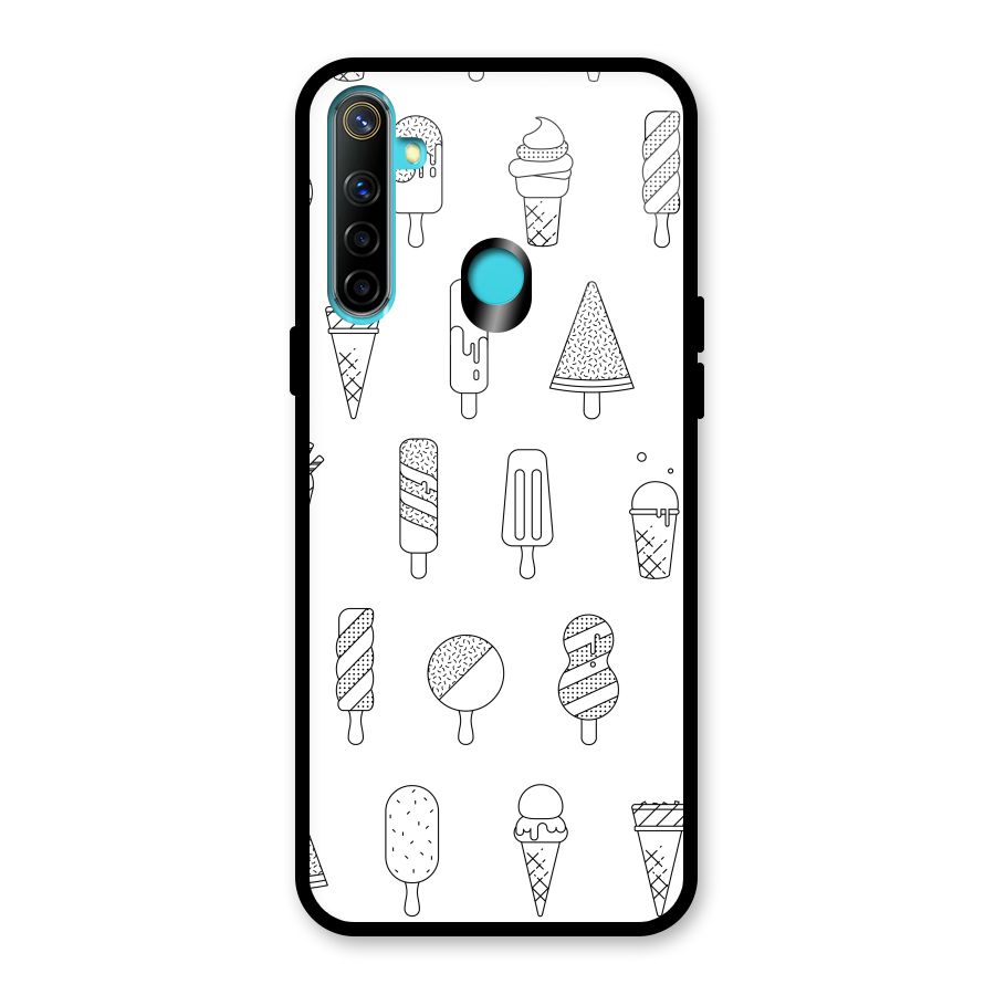 Ice Cream Lines Glass Back Case for Realme 5