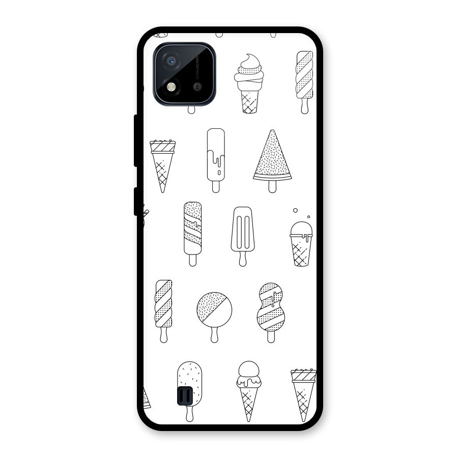 Ice Cream Lines Glass Back Case for Realme C11 2021