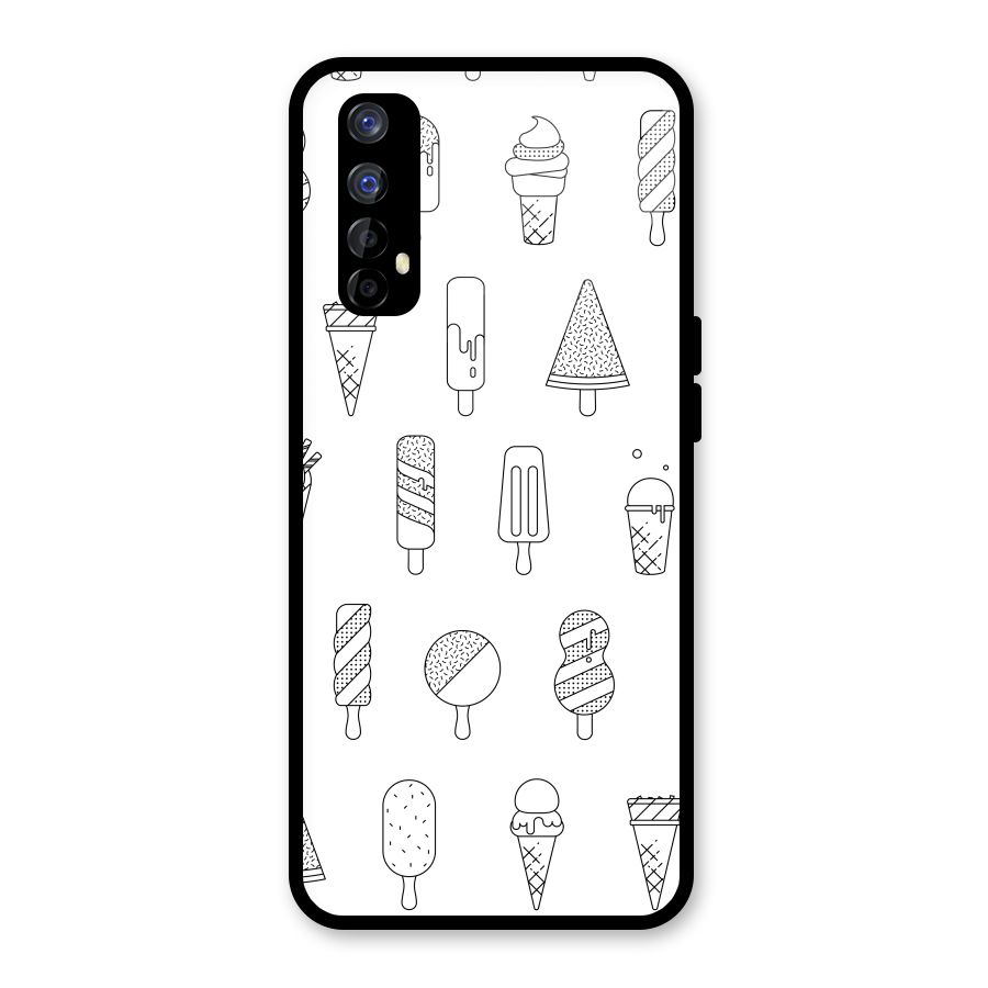 Ice Cream Lines Glass Back Case for Realme Narzo 20 Pro
