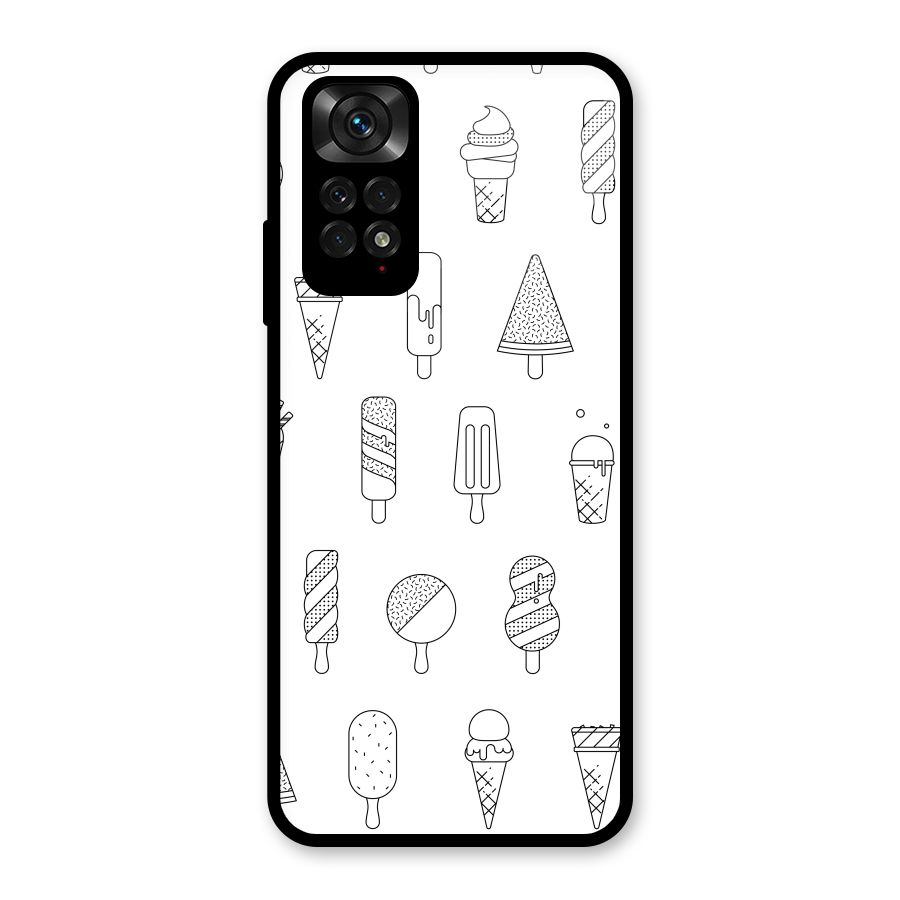 Ice Cream Lines Glass Back Case for Redmi Note 11S