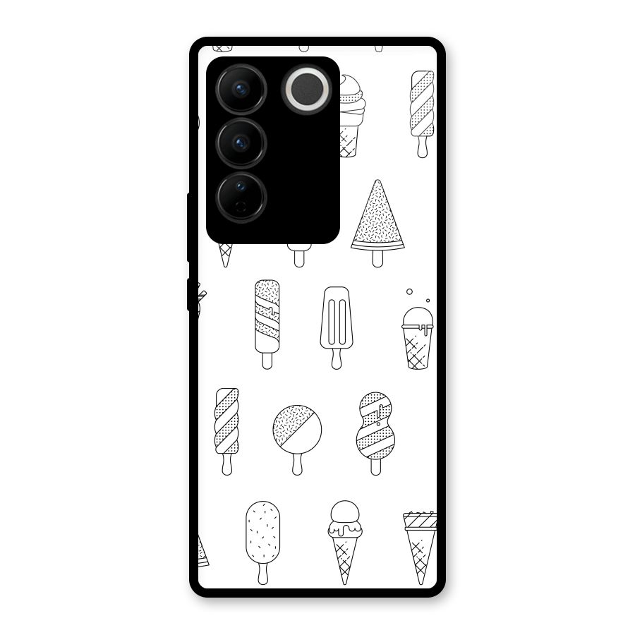 Ice Cream Lines Glass Back Case for Vivo V27